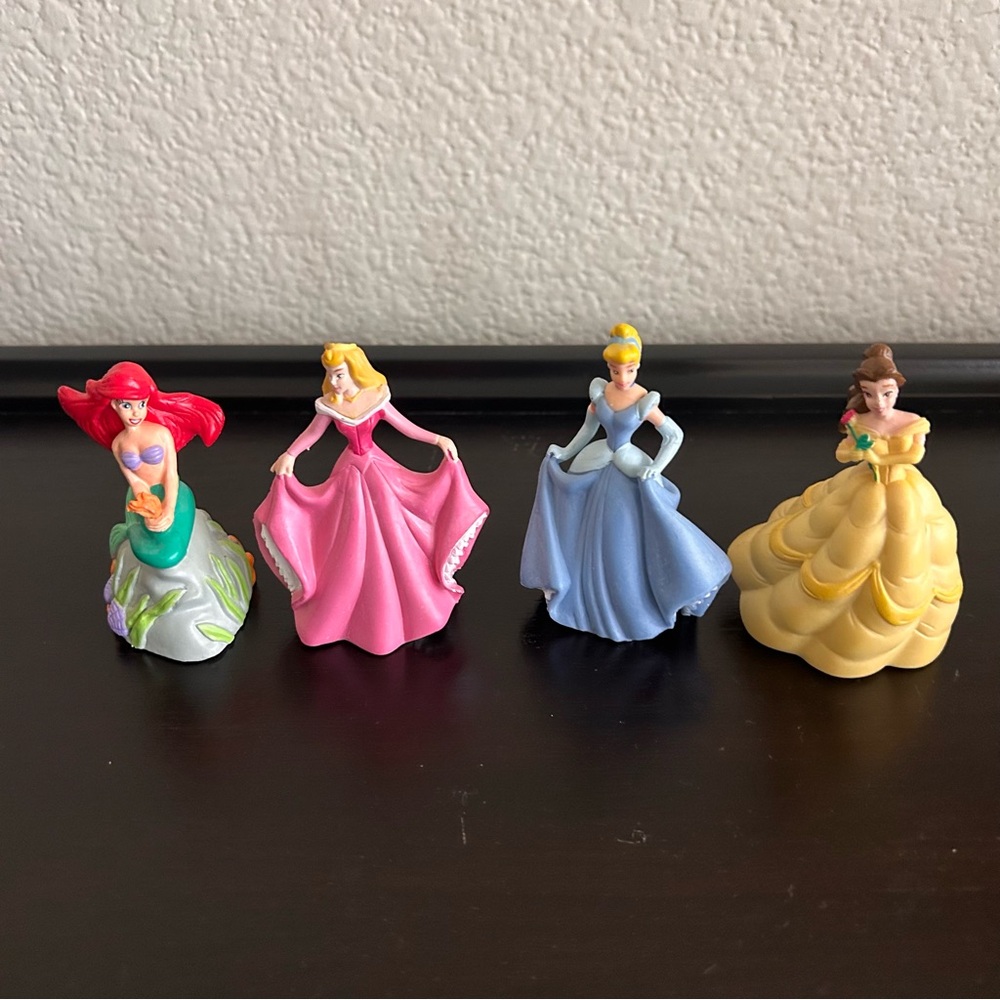 Brand New Disney Princess Once Upon a Moment Cake Topper, 4 Pc Decorations Set